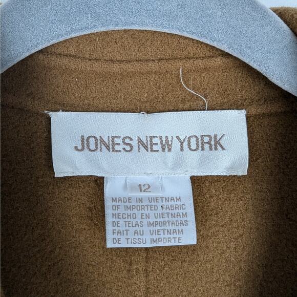 Vtg Womens Jones New‎ York Brown Virgin Wool Angora Rabbit Blend Jacket Size 12 - Picture 5 of 6